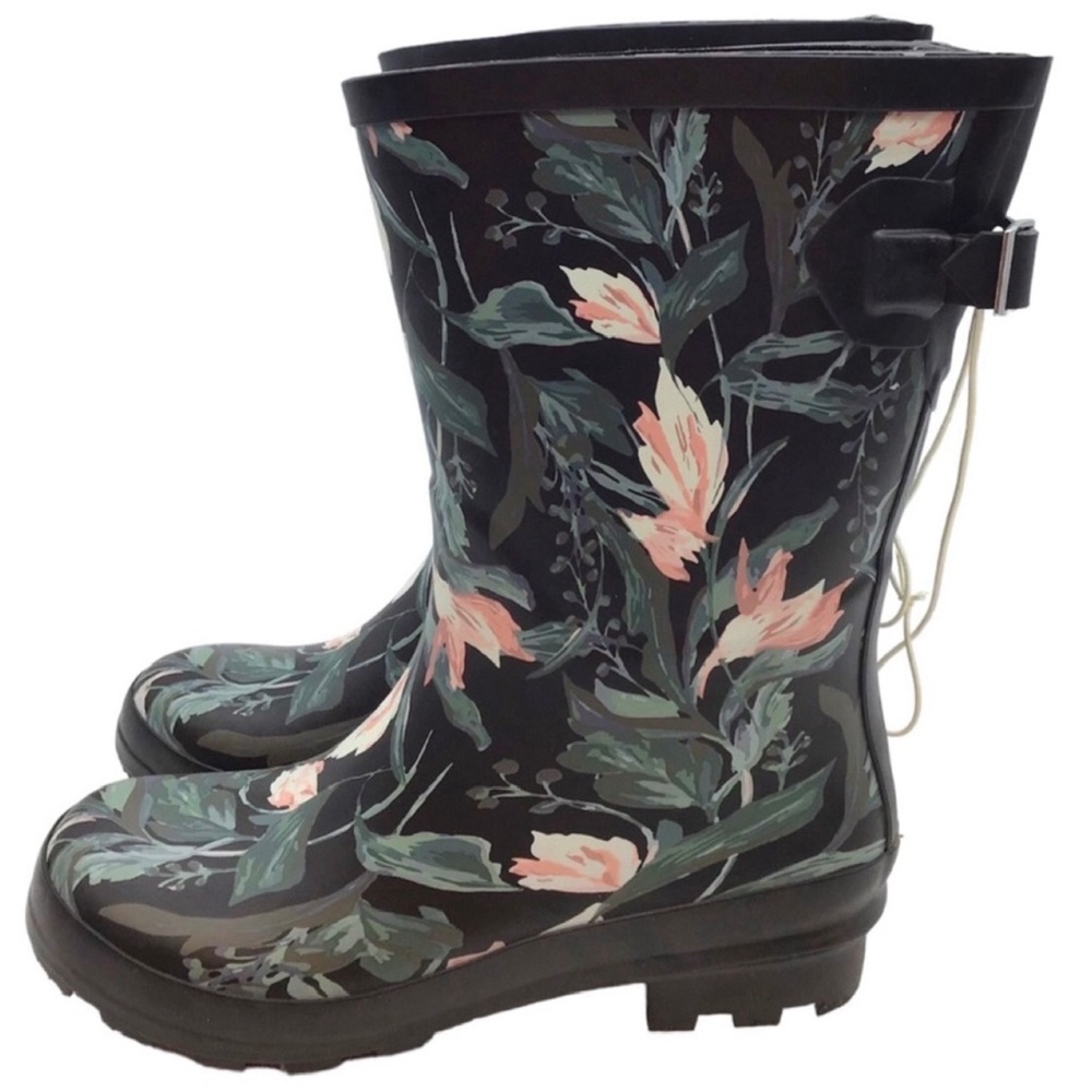 A New Day “Floral” Vicki Rubber Boots (NWT) (Size: 7) - Picture 11 of 16